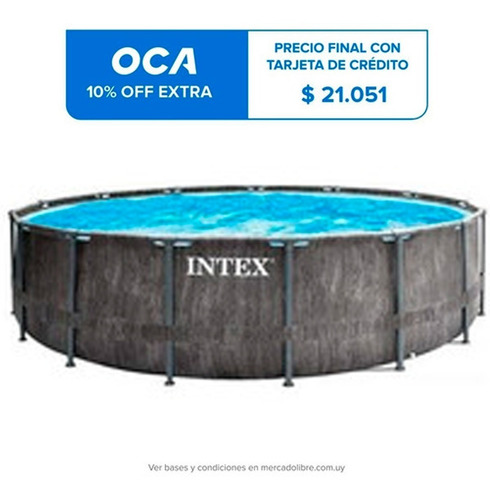 Piscina Intex Estructural Gris 16805l 457x122 + Bomba