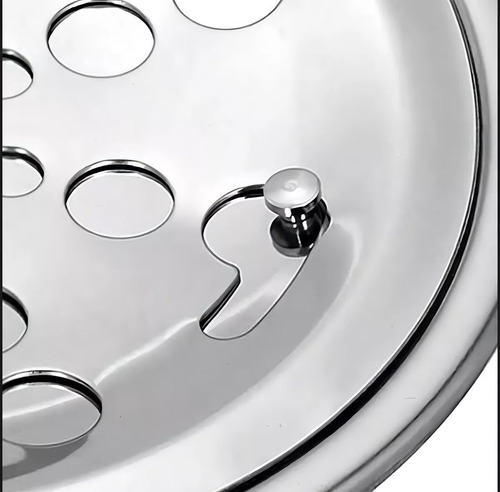 Tampa Ralo Grelha Redonda 15x15 Em Aço Inox Com Fecho Rotativo Abre E Fecha Não Enferruja