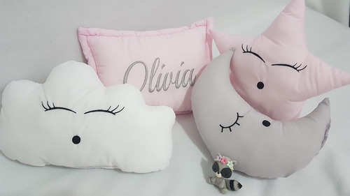  Set 4 Almohadones Personalizado Complemento  Cuna Bebe