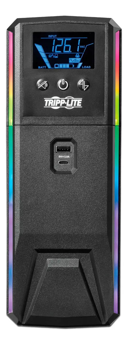 UPS Tripp Lite Gamer SMART1000PSGLCD 1000VA 600W LCD RGB USB Gris Oscuro