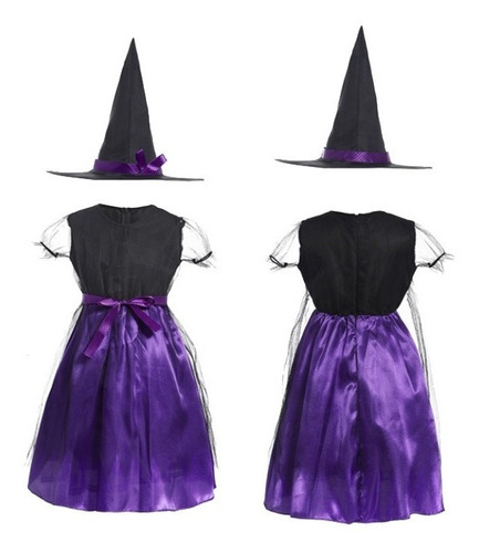 Imagem 5 de 6 de Fantasia Infantil Bruxinha Vampira Halloween Dia Das Bruxas