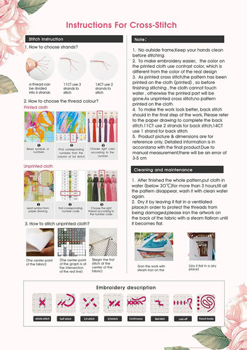 Kit Punto Cruz 35x35cms Aida 11ct Completo Varios Diseños