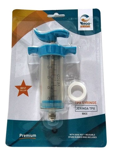 Jeringa Reusable Veterinaria 50cc Con Dosificadora