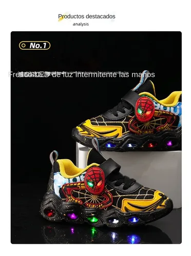 Zapatos Deportivos Infantiles Casa-aranha Con Luces Led