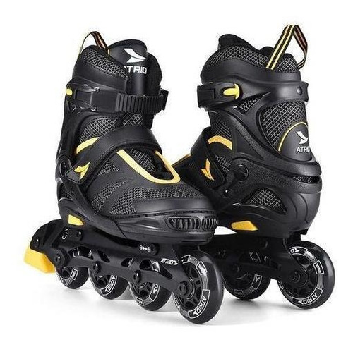 Imagem 3 de 4 de Patins Preto/amarelo In Line Reg Tam 33-36 M Es306 Atrio