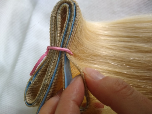 Imagem 3 de 3 de Franja Lateral Cabelo Humano Mechado Fita Adesiva 25cm