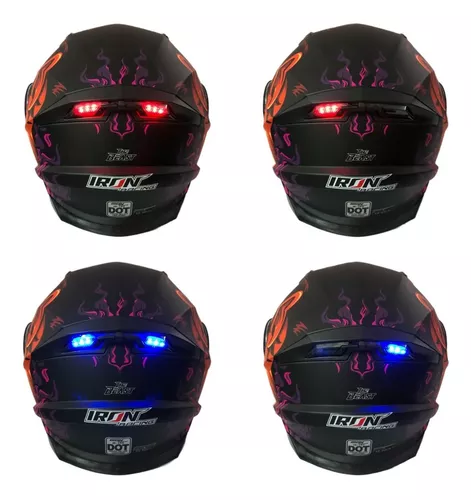 Casco Abatible Con Luz Iron Racing Dot Led Bi-color | Meses sin intereses