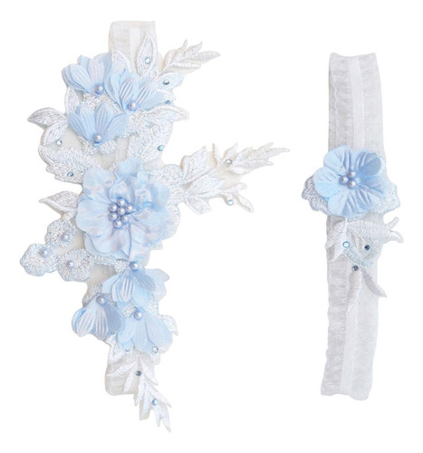 2 Pçs Liga De Casamento Liga De Noiva Senhora Azul