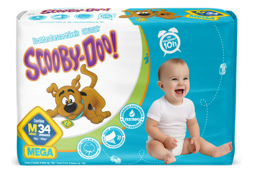 Kit 4 Pct Fralda Descartável Scooby Doo Mega O Tamanho Gênero Sem gênero Tamanho Médio (M)