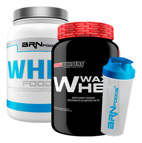 Combo Whey Foods + Waxy Whey Bb + Coqueteleira Sabor Chocolate