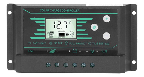 Controlador De Panel Regulador Solar Pwm Dual Usb Lcd Displa