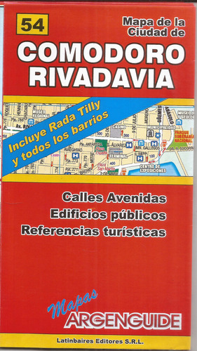 Comodoro Rivadavia Mapa De La Ciudad Nuevo 81 Por 57 Cm