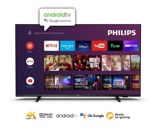 Televisor Android Tv Philips 4k 50 50pud7406/55