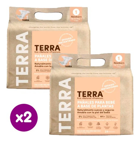 Pañales Terra Biodegradables Pack X2 Elige La Talla 