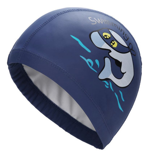 Hero Band touca de natação infantil profissional impermeável cor azul escuro golfinho
