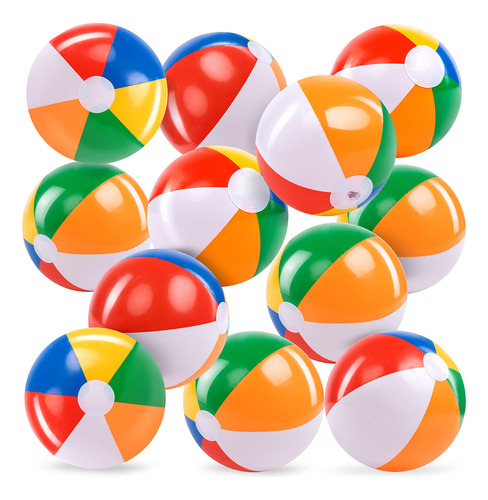Pelotas De Playa Hinchables Joyin Rainbow De 30 Cm, 12 Unida