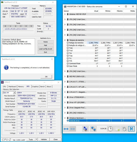 Ddr4 Teamgroup Xtreem 16gb 2x8 4500mhz B-die (Usado)