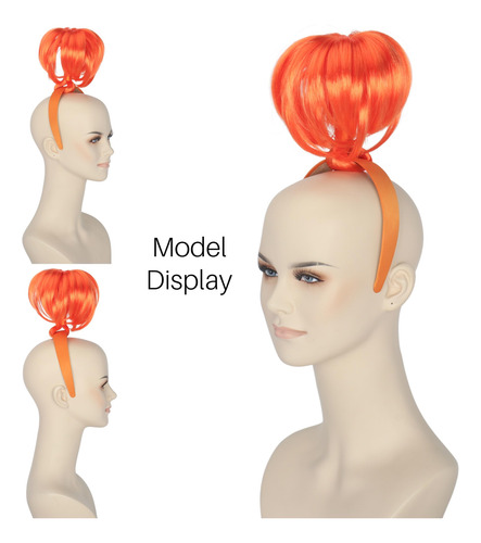 Peluca Yan Dream De Color Naranja Liso Con Diadema Para Fies
