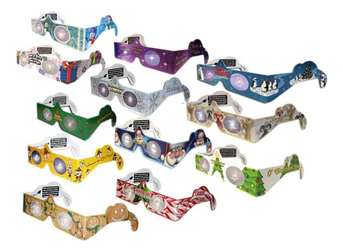 12 Pares Gafas 3d Navidad Holiday Eyes - Imágenes Mágicas