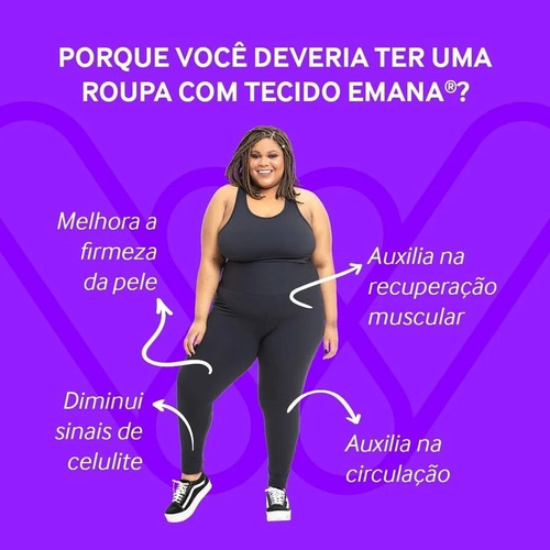 Imagem 6 de 7 de Legging Com Bolso Plus Size Emana Preto Wonder Size