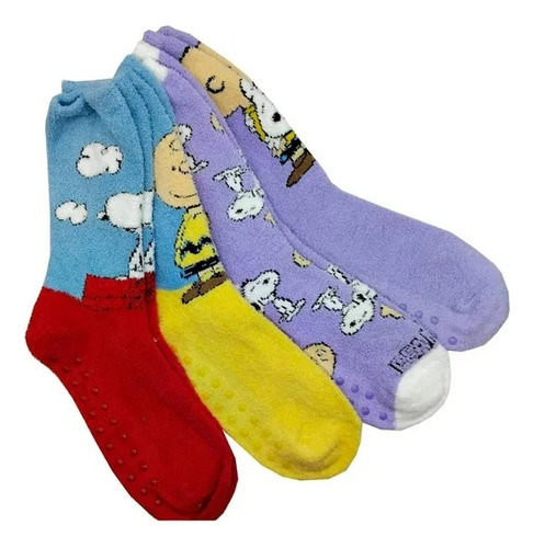 Calcetines Cortos Peanuts Snoopy Para Adultos 4 Pares Multicolor 23-25