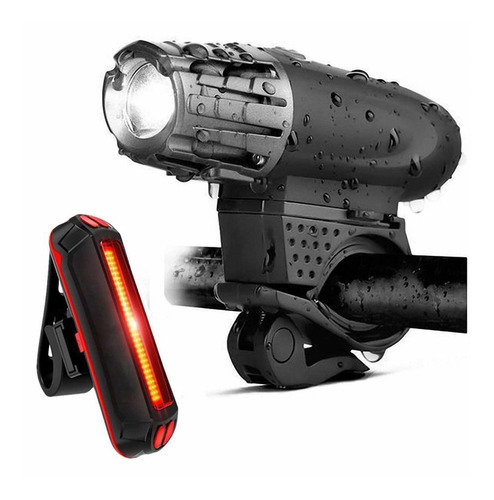 Luz Bicicleta Led Linterna Delantera+ Trasera Recargable