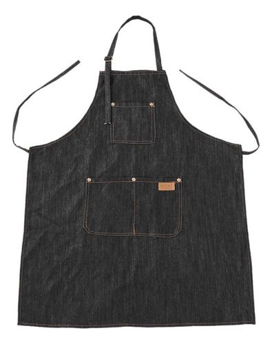 A Delantal Vaquero Negro Con Capa De Peluquería For Barbería