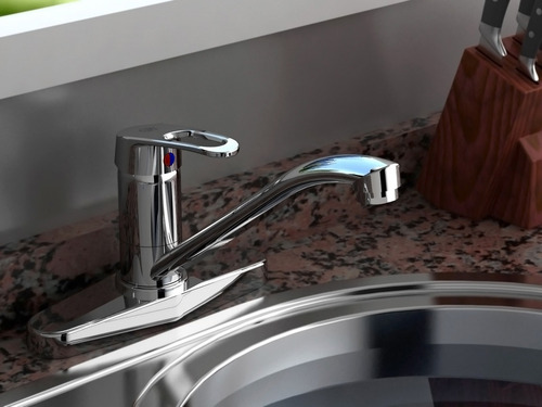 Juego Monocomando Para Mesada De Cocina De Dos Agujeros Fv 0 Cromo Cromado