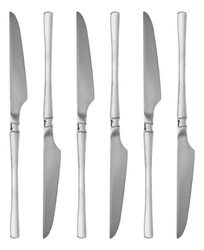 Faca Inox De Mesa 6 Pçs Linha Classic Jantar - Dolce Home Cor Prata
