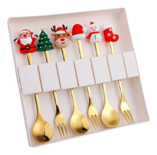 Juego De Cubiertos Navideños De 6 Piezas, Vajilla, Estilo B