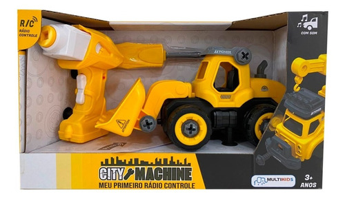 Brinquedo Infantil Criança City Machine Trator De Construção Cor Amarelo