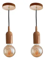 Comprar Portalámparas Nórdico Madera Paraiso Con Cable Textil (x2)
