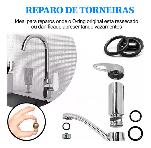 Maleta 1200 Peças Anel De Vedação Borracha O-ring Diversos