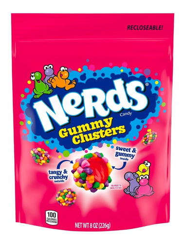 Dulces Nerds Gummy Clusters Gomitas 226 Gr