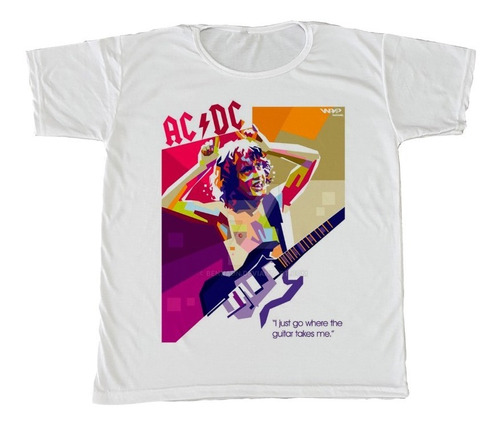 Remera Ac/dc Angus Young Poster  Spun Adulto/niño Unisex