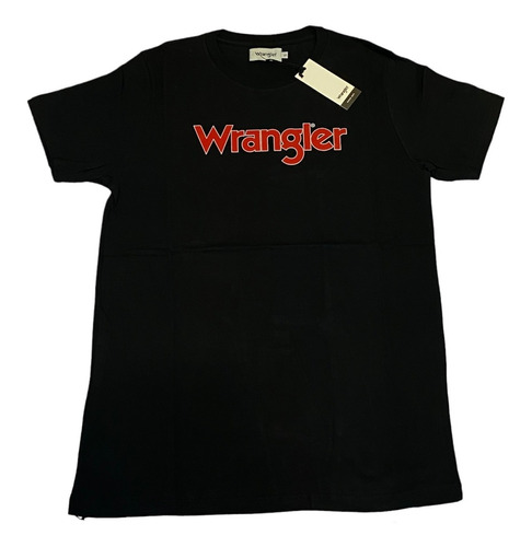 Remera Wrangler Negra Estampada 100% Original