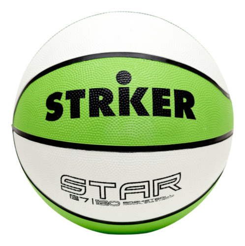 Pelota Básquet Striker N°7 Bicolor Verde + Aro De Básquet N7