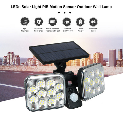 Luz Solar De 100 Led: Sensor De Movimiento, 3 Modos, Ip65, 1