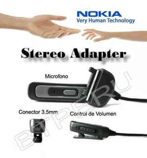 Adaptador Nokia 3.5mm Estereo Micro Control Volumen N73 6131