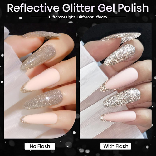 Juego De Esmalte De Gel Reflectante, Esmalte De Uñas De Gel