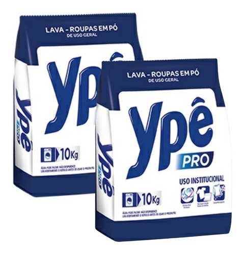 Imagem 1 de 5 de 2 Lava Roupas Em Pó Sabão Ypê Profissional Detergente 10kg