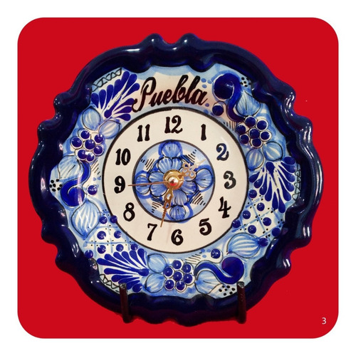 Imagen 1 de 2 de Reloj Talavera Poblana Barroco Azul C/ Puebla 18 Cm M3 Rlj
