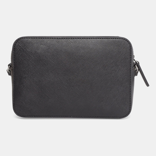 Bolsa Guess Crossbody Camera Bag Texturizada 100% Original Negro Plateado