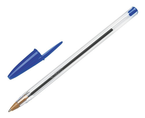 Bolígrafo Birome Bic Azul Cristal 1mm Trazo Medio (x10 Unid)