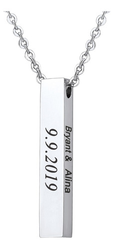 Collar Colgante De Barra Vertical Personalizado Para Mujeres