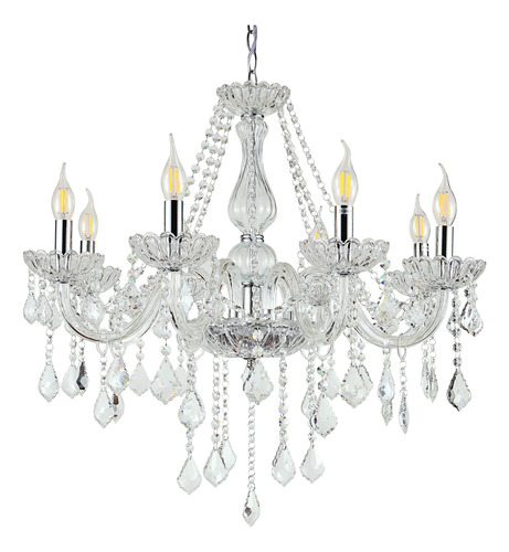 Lustre Candelabro Cristal Legitimo 8 Braços Inovartte Inl50