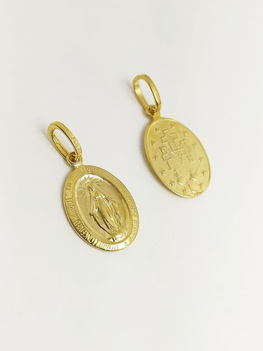 Medalla Virgen Milagrosa Oro Italiano Ley 750 18k 1.5cm