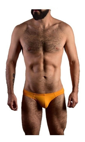 Trusa Bikini Quique Hombre Nylon Suave Naranja /rey