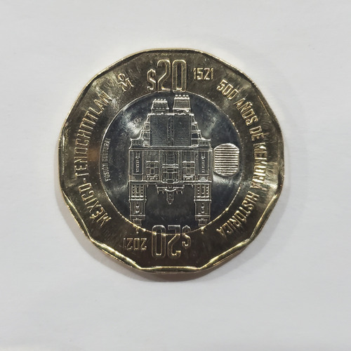 Moneda De 20 Pesos 500 Años México-tenochtitlan De Colección