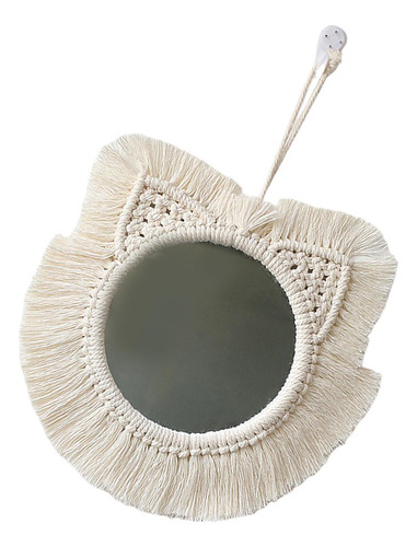 Espejo De Pared Colgante De Macramé, Espejo Cosmético Para